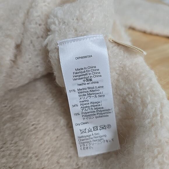 NWT Madewell Size XXS Wool-Alpaca Bouclé-Knit Sweater Cream Oversized NS679 - Picture 4 of 8